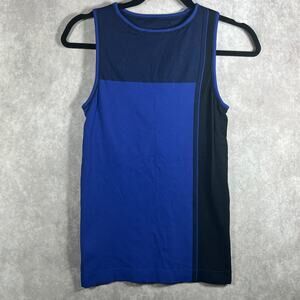 Derek Lam 10C X Athleta Tank Top Womens Medium Blue Colorblock Rib Knit Training